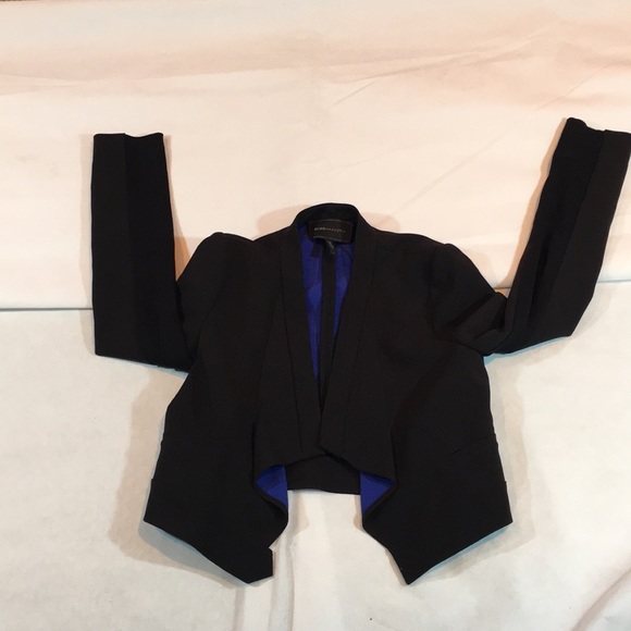BCBGMAXAZRIA Black STRUCTURED blue lined BLAZER